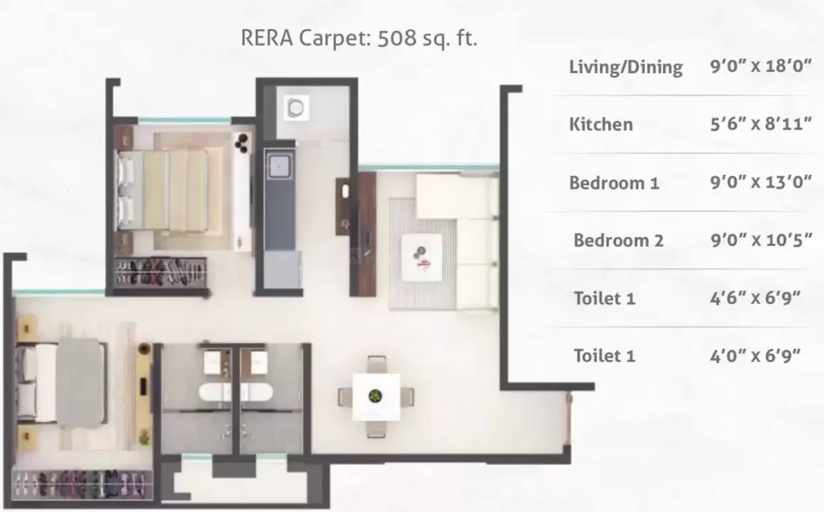  2 BHK 