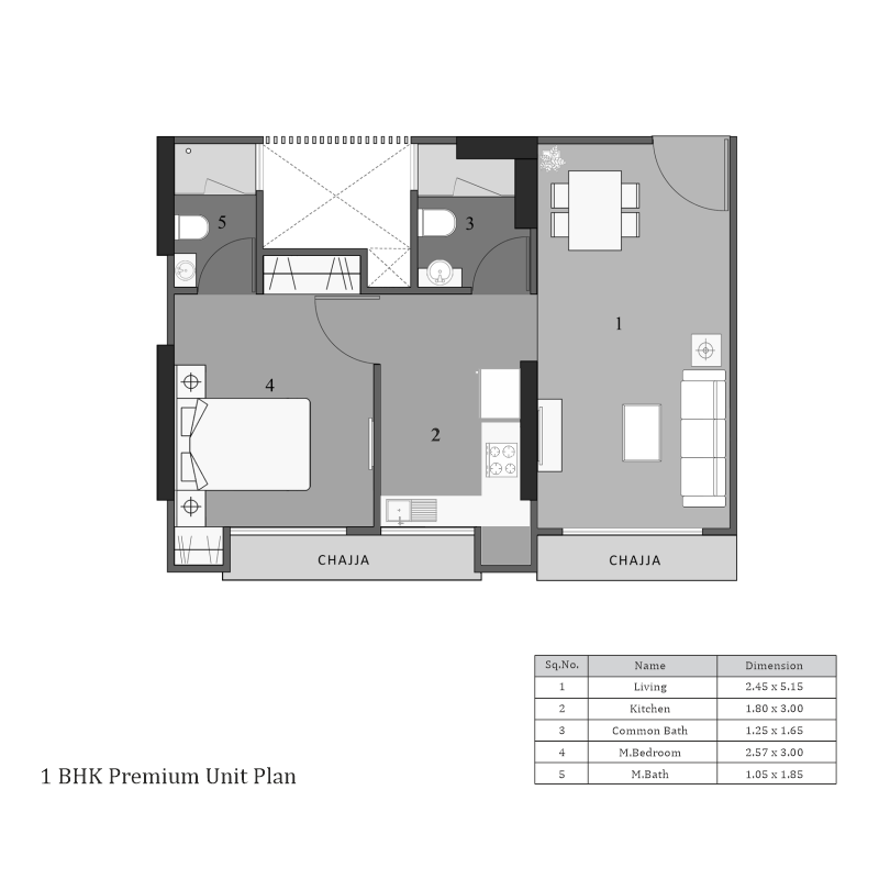 1 BHK 