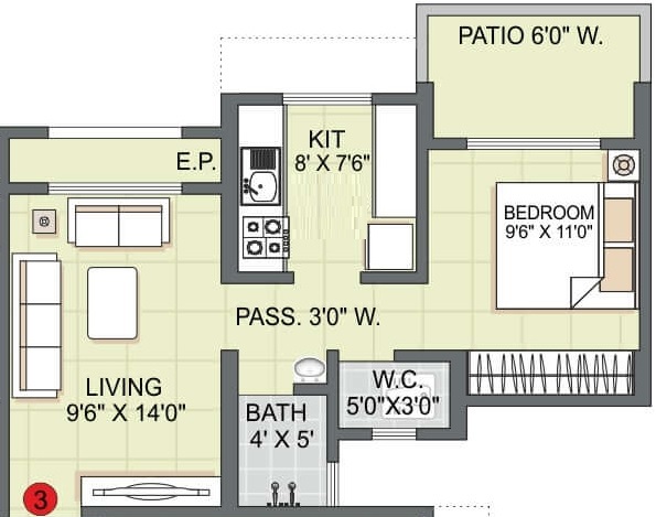  1 BHK 