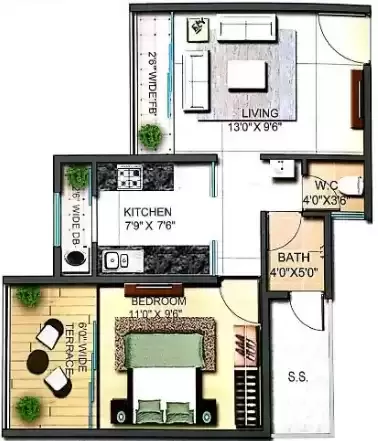  1 BHK 